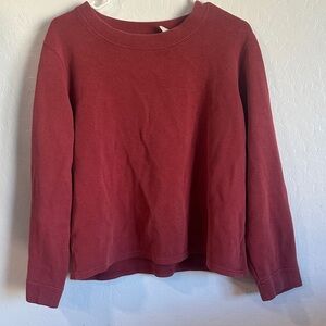 Orvis Burgundy Long Sleeve Top medium 100% cotton pull over sweatshirt red shirt